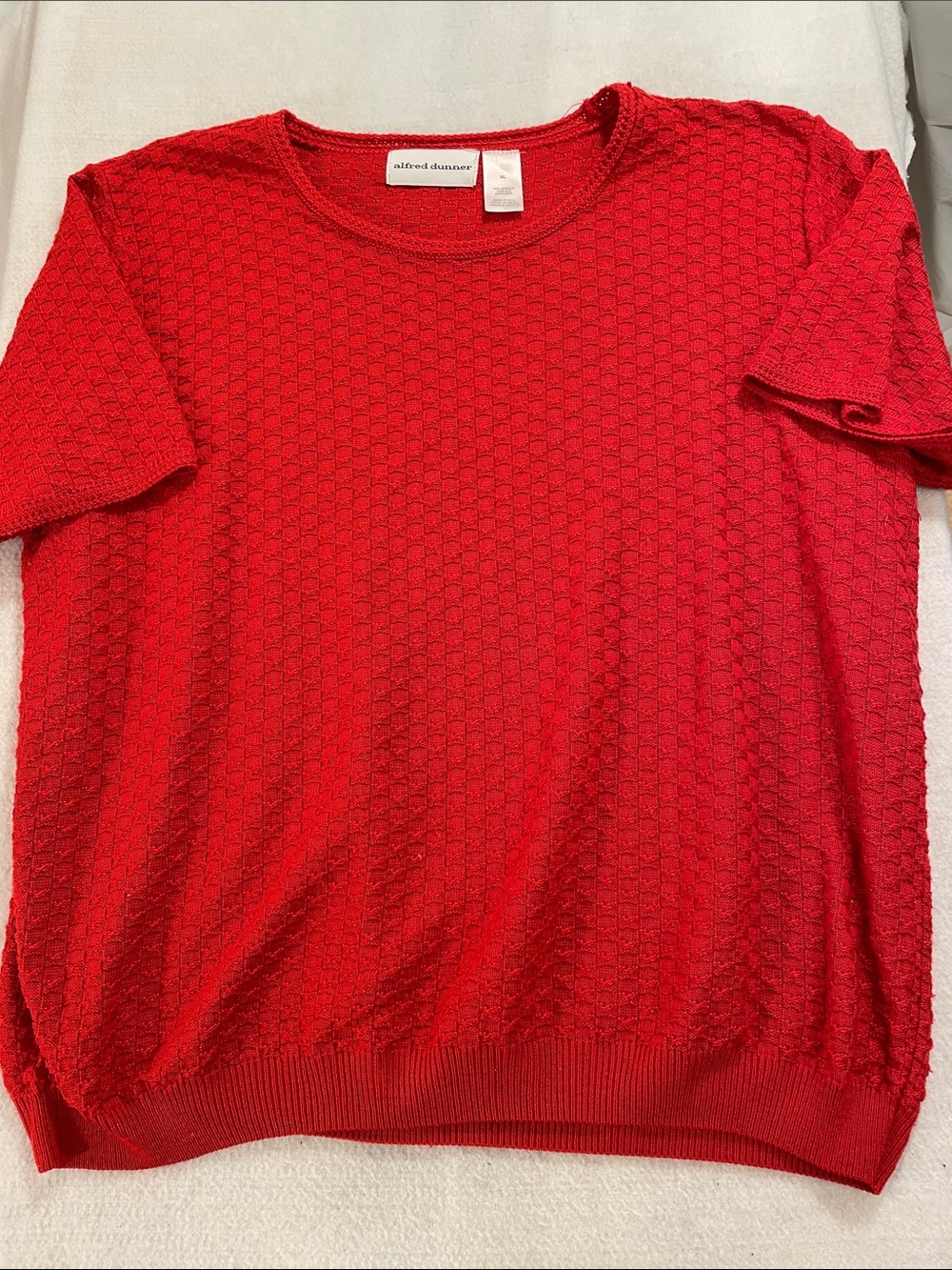 Alfred Dunner Red Textured Short-Sleeve Knit Top